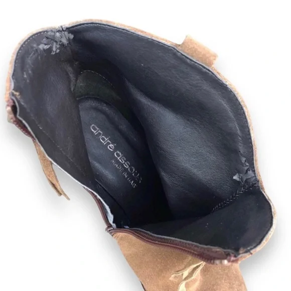 Andre Assous Fringe Suede Heeled Ankle Boots Size 7 US / 37 EU - Picture 9 of 10